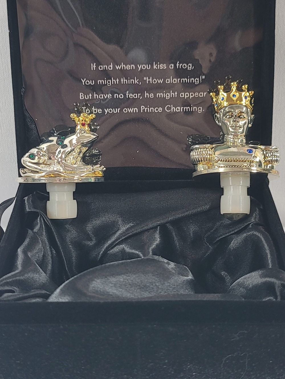 Gold Prince & Frog Decorative Bottle Stoppers - Elegant Home Vintage